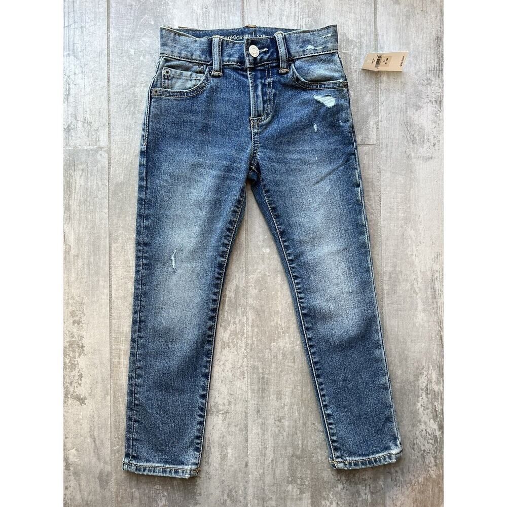 Gap Kids Boys Stretch Denim Jeans Medium Wash NEW 5 Slim Washwell Casual Pants